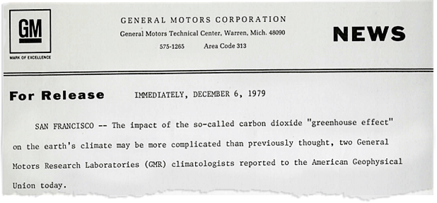 1979 GM press release. Photo credit: General Motors Heritage Center
