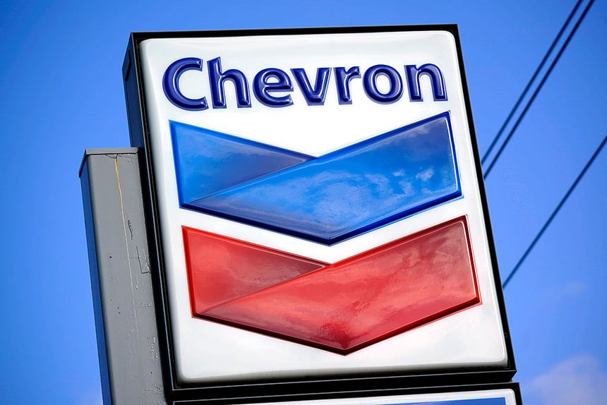 A Chevron sign is displayed outside a gasoline station in Florida.