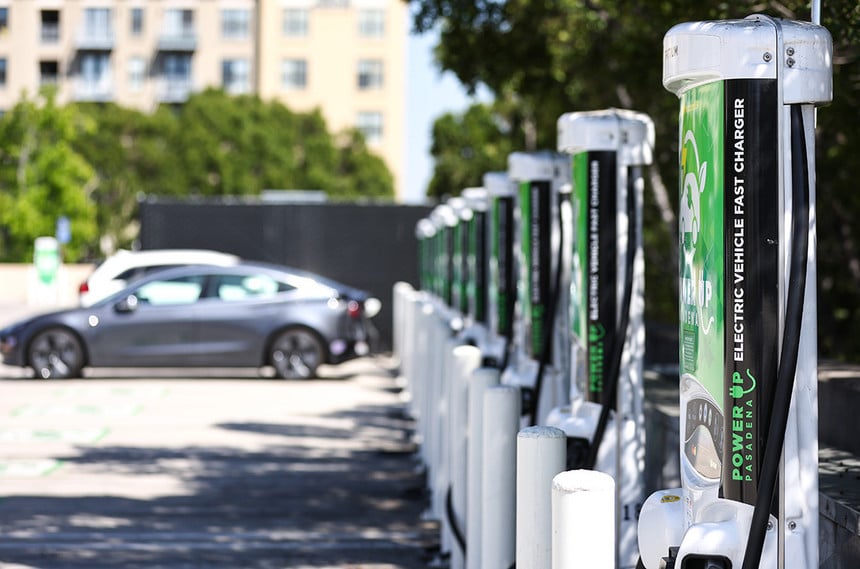 Electric cars charge up in Pasadena, Calif.