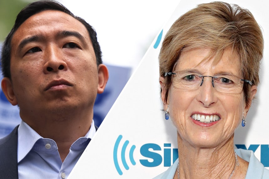 Former Democratic presidential candidate Andrew Yang and once Republican EPA administrator Christine Todd Whitman