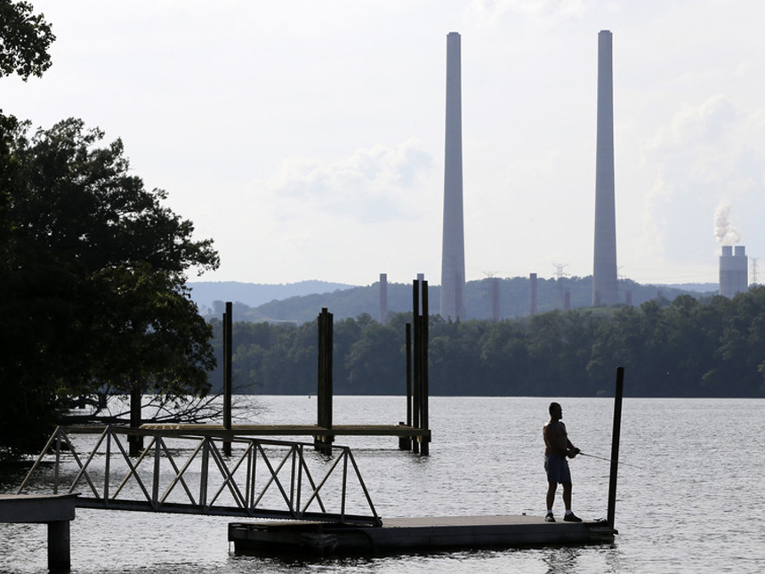 A man fishes at William B. Ladd Park in Tennessee.