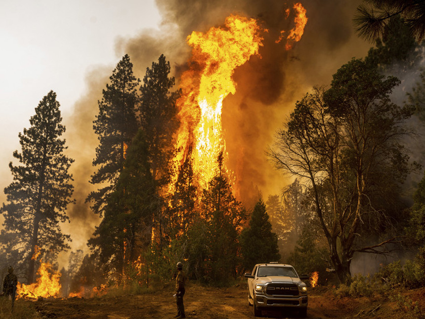 A wildfire in California.