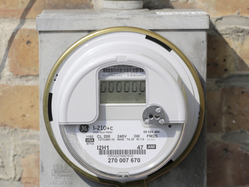A smart meter is pictured.