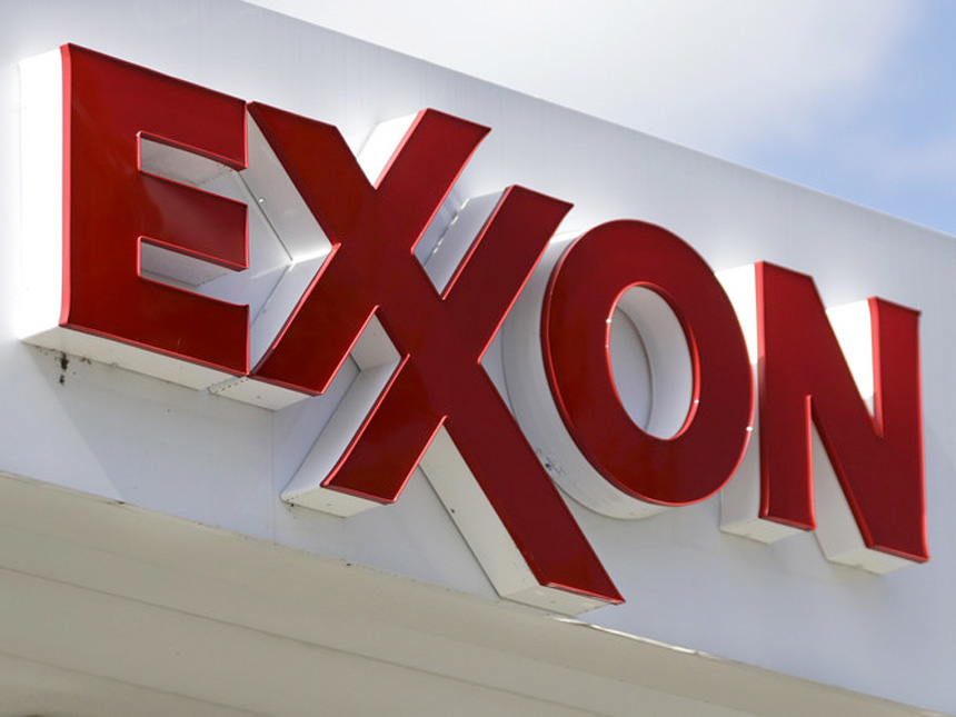 An Exxon service station sign in Nashville, Tennessee.